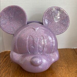 Disney loungefly purple glittery molded Mickey Mouse bag 9 x 8
